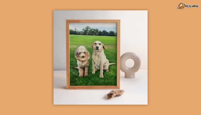 Custom dog memorial portrait as dog memorial gifts.