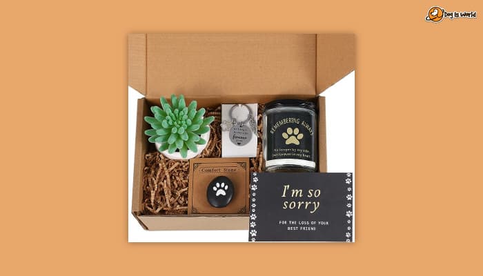 Sympathy box as dog memorial gifts.